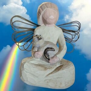 Vtg 1999 Willow Tree Signed Susan Lordi Kindness Figurine Girl Cat Demdaco